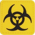 Нашивка PVC/ПВХ с велкро Biohazard квадрат 5 см желтый